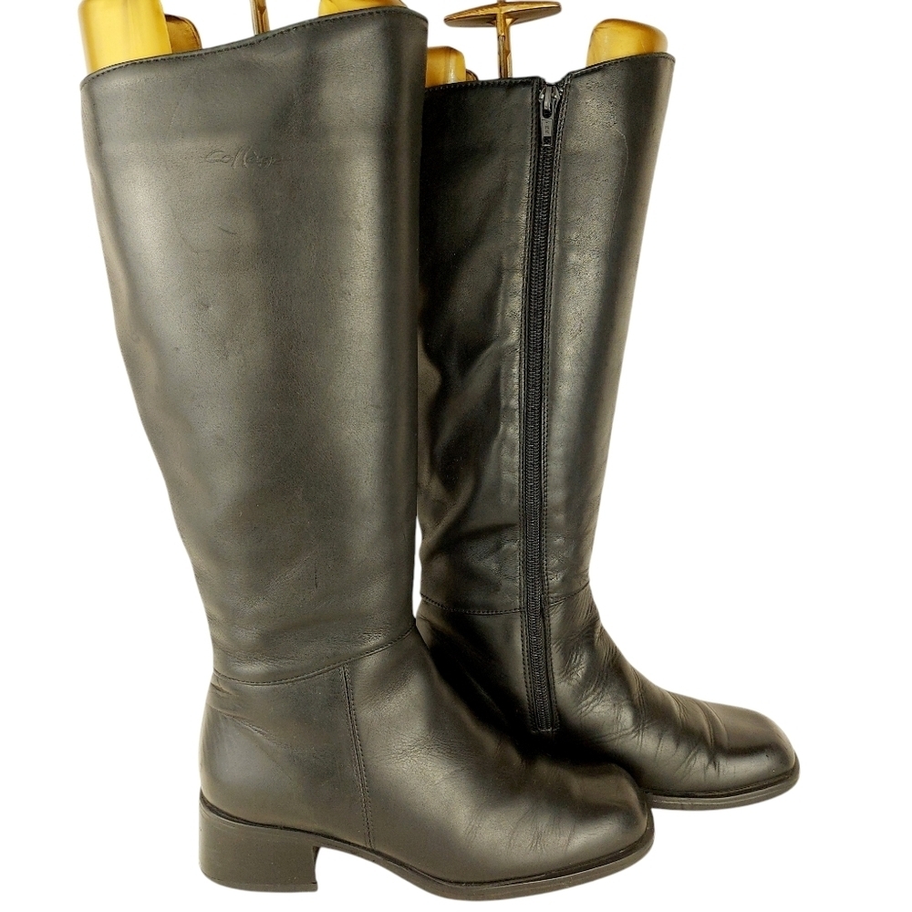 COLLÈGE black long leather winter Made in Canada Size 6B